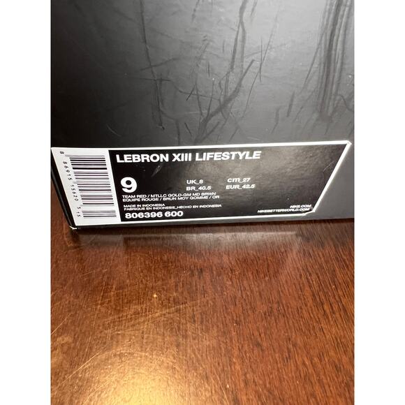 Nike Lebron XIII Lifestyle Team Red Gold Gum Spikes 806396-600 ~ Size 9 - Picture 12 of 12